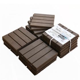 Patio Interlocking Deck Tiles, 12"x12" Square Composite Decking Tiles