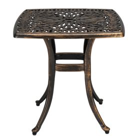 21.3inch Square Garden Cast Aluminum Table Bronze