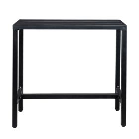 40in Iron With Adjustment Knob Patio Bar Table Black