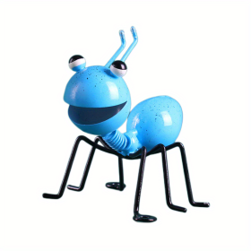 1pc/4pcs, Metal Crafts Creative Ant, Ant Metal Sculpture, Garden Ant Decor, Wall Hanging Decor, Garden Lawn Decor, Indoor Decor (Color: Blue)