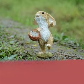 Cute Rabbit Yard Ornament; Easter Decoration (Color: Bunny With Basket)