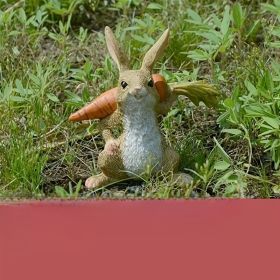 Cute Rabbit Yard Ornament; Easter Decoration (Color: Bunny Carrying Carrots)