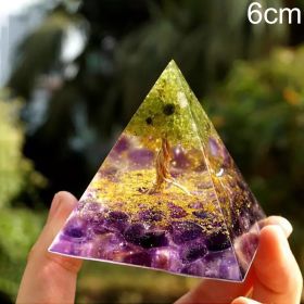 Natural Tiger Eye Orgonite Pyramid Heal Crystals Ball Energy Generator Reiki Chakra Multiplier Orgone Amethyst Meditation Stone (Ships From: China, Color: 6cm4)