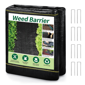 Weed Barrier Landscape Fabric with U-Shaped Securing Pegs, Heavy-Duty Block Gardening Mat Weed Control (size: 3X100)