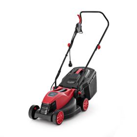 10 AMP 13 Inch Electric Corded Lawn Mower with Collection Box (Color: Red)