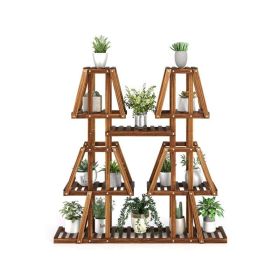 Indoor & Outdoor Wood Plant Stand for Multiple Plants (Color: As pic show, Type: Style A)