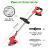 Electric Cordless Grass Trimmer Rechargeable Lawn Mower Weed Cutter with Alloy Saw Blade 2 Alloy Blades 5 Plastic Blades 2 Rechargeable Batteries Gogg